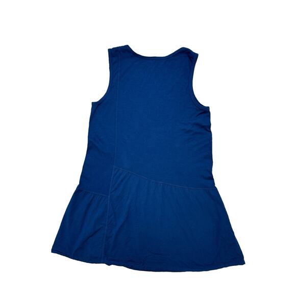 AMADI Anthropologie Royal Blue Cotton Sleeveless Asymmetric Dress Size Large - Picture 5 of 9